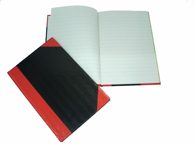 紅黑硬皮單行簿100頁 4”X 6”＃4410