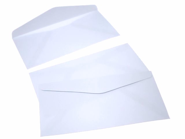 White Envelope (Horizontal)  4" x 9" 20pcs/Pad