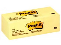 3M 653 Post-It Note 1.5"x2" Yellow 12's