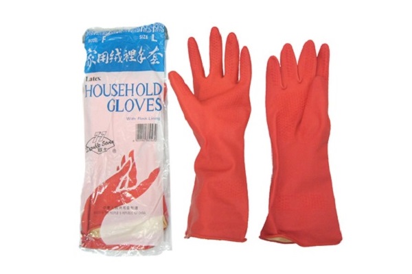 Red Plastic Gloves (Large)